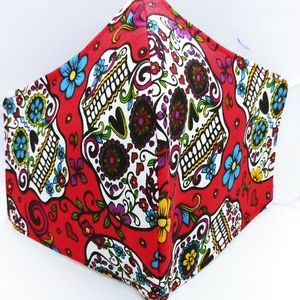 Skull Fabric Mask with inserted filter Reversible